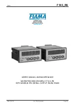 FIAMA F1X5 RS User Manual And Maintenance preview