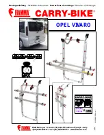 Preview for 1 page of Fiamma OPEL VIVARO Installation Instructions Manual