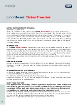 Preview for 10 page of Fiap profifeed SolarFeeder Operating Instructions Manual