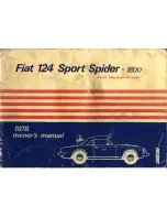 Preview for 1 page of Fiat 1978 124 Sport Spider 1800 Owner'S Manual