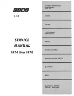 Предварительный просмотр 2 страницы Fiat X 1/9 1974 Service Manual