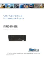 Preview for 1 page of Fiber-Span FS71C-85-USR User Operation & Maintenance Manual