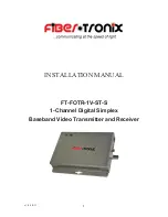 Preview for 1 page of Fiber Tronix FT-FOTR-1V-ST-S Installation Manual