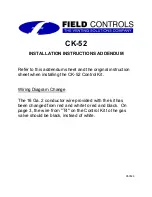 Preview for 1 page of Field Controls 960524 Installation Instructions Addendum