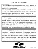 Preview for 20 page of Field Controls TM-2000 Instruction Manual