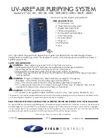 Field Controls UV-AIRE UV-12C Instruction Manual preview