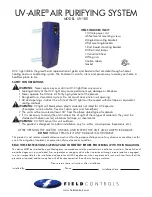 Предварительный просмотр 1 страницы Field Controls UV-Aire UV-18X Instructions Manual