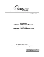 Preview for 1 page of FieldServer FS-8700-101 Driver Manual