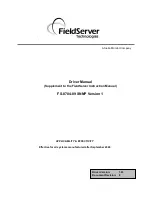 Предварительный просмотр 1 страницы FieldServer FS-8704-09 SNMP Driver Manual