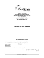 FieldServer FS-RA-CLX-BAS Instruction Manual preview