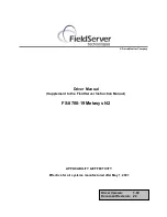 FieldServer Metasys N2 FS-8700-19 Driver Manual preview