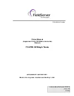 FieldServer Weigh-Tronix FS-8700-36 Driver Manual preview