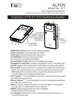 Fiio Alpen E17 Instruction Manual предпросмотр