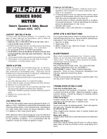 Preview for 1 page of FILL-RITE 806C Owner'S Operation & Safety Manual