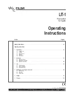 Preview for 1 page of Filsa LIT-1 Operating Instructions