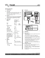 Preview for 3 page of Filsa LIT-1 Operating Instructions