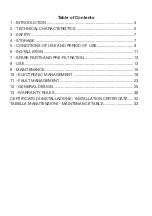 Preview for 3 page of Filtech DP 200 Use And Maintenance Manual