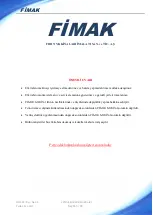 Предварительный просмотр 3 страницы FIMAK SPM-100 Operation And Maintenance Manual