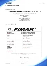 Предварительный просмотр 8 страницы FIMAK SPM-100 Operation And Maintenance Manual