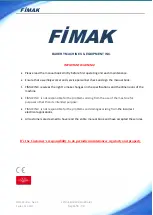 Предварительный просмотр 58 страницы FIMAK SPM-100 Operation And Maintenance Manual