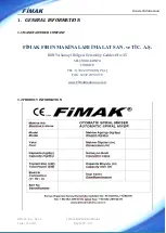 Предварительный просмотр 59 страницы FIMAK SPM-100 Operation And Maintenance Manual