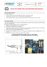 Fimap MAGNA 65 Operating And Maintenance Manual предпросмотр