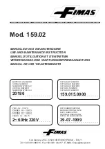 Предварительный просмотр 1 страницы Fimas 159.02 Use And Maintenance Instruction