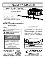 Предварительный просмотр 1 страницы Fimco 5302830 Owner'S Manual