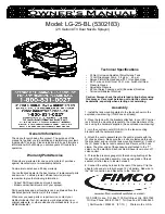 Предварительный просмотр 1 страницы Fimco LG-25-BL Owner'S Manual