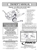 Предварительный просмотр 1 страницы Fimco LG-2500-304 Owner'S Manual