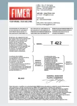 Preview for 3 page of Fimer T 422 Instruction Manual