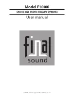 Final Sound F1000i User Manual preview