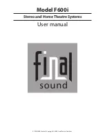 Предварительный просмотр 1 страницы Final Sound F600i User Manual