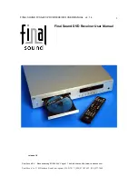 Preview for 1 page of Final Sound FVSS-201/P User Manual