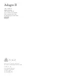 Preview for 1 page of Final Adagio II User Manual