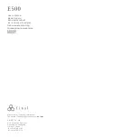 Final E500 User Manual preview