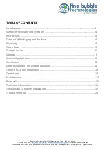 Preview for 2 page of fine bubble MK1 NANO BUBBLER Operation And Maintenance Manual