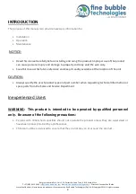 Preview for 3 page of fine bubble MK1 NANO BUBBLER Operation And Maintenance Manual