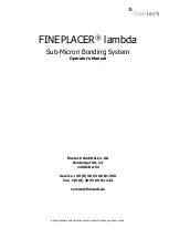 Preview for 1 page of finetech FINEPLACER lambda Operator'S Manual