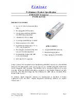 Preview for 1 page of Finisar FWDM -1629-17 Product Specification