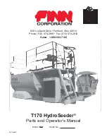 Finn HydroSeeder T170 Parts And Operator'S Manual preview