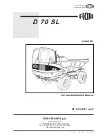Fiori D 70 SL Use And Maintenance Manual preview