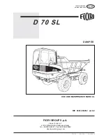 Preview for 1 page of Fiori D 70 SL Use And Maintenance Manual