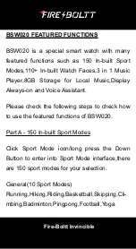 Preview for 20 page of Fire Boltt BSW020 User Manual