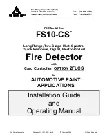 Preview for 1 page of Fire Sentry FS10-CS Installation Manual And Operating Manual