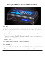 Preview for 1 page of Firefly FF-211 Important Instructions And Specifications