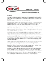 Preview for 2 page of Firefox OGF - 2.7/RT Installation & Operating Instructions Manual