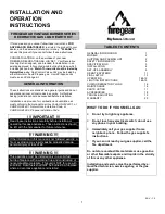 Preview for 1 page of Firegear ADVANTAGE SERIES Installation And Operation Instructions Manual