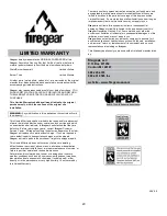 Preview for 20 page of Firegear ADVANTAGE SERIES Installation And Operation Instructions Manual