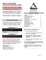 Preview for 1 page of Firegear B360EXSSA11-N Installation And Operation Instructions Manual